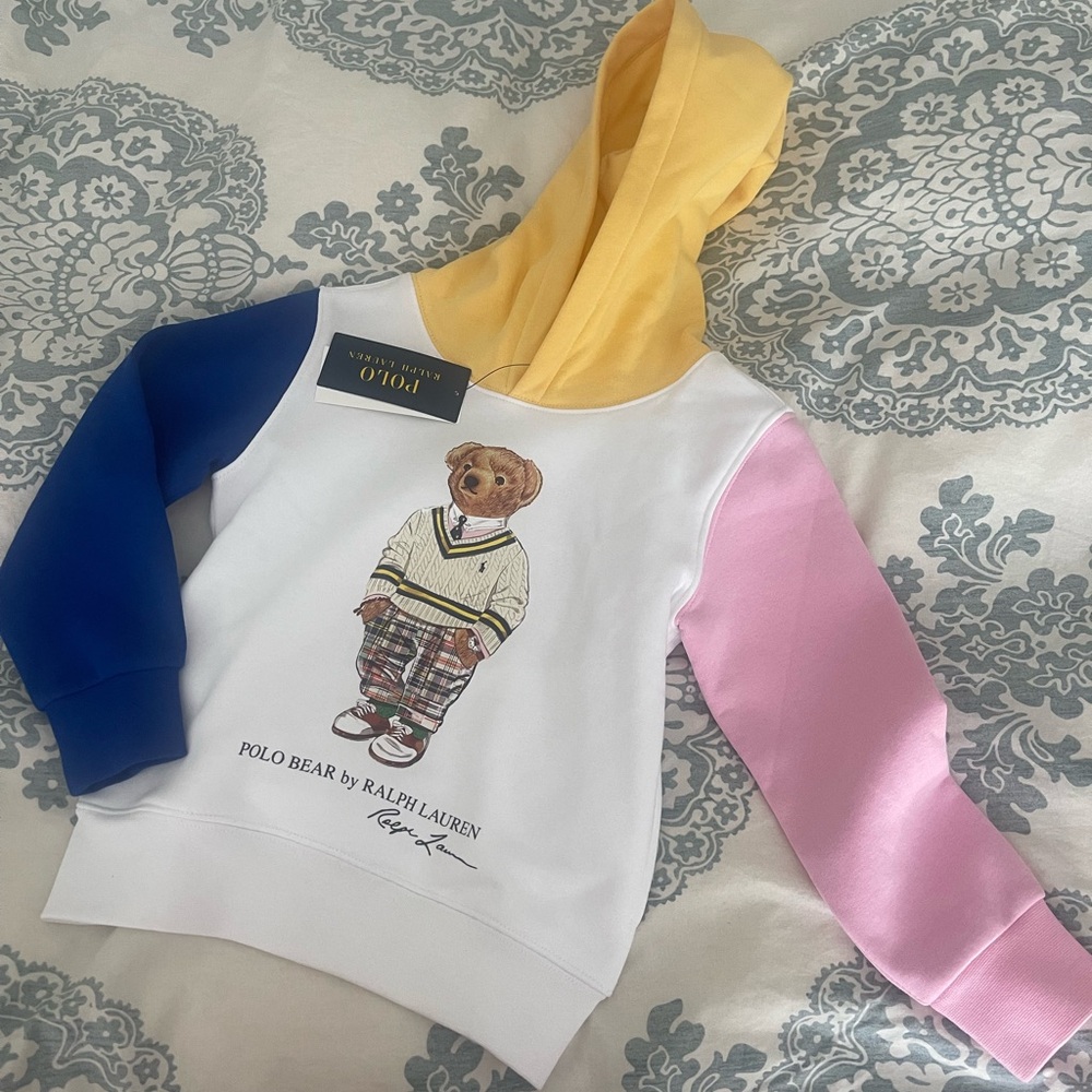 NWT Polo Ralph Lauren Boys Hooded Bear Sweatshirt Size 4T